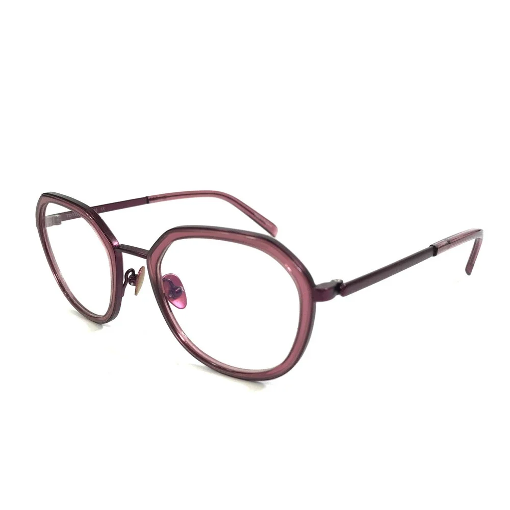 Tom Davies Eyeglasses Frames TD733 Col. 2183 Purple Round Hexagonal 48-20-140